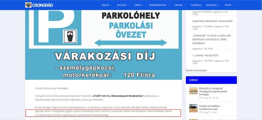 parkolojegy